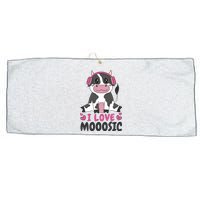 I Love Music Cow Large Microfiber Waffle Golf Towel