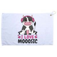 I Love Music Cow Grommeted Golf Towel