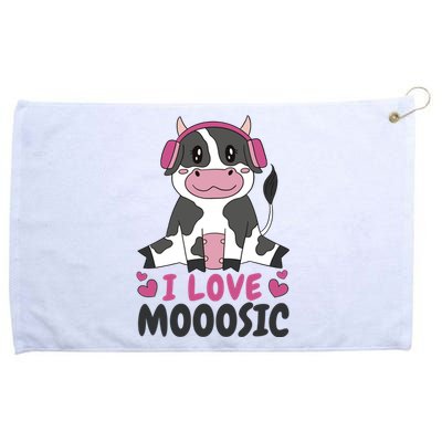 I Love Music Cow Grommeted Golf Towel