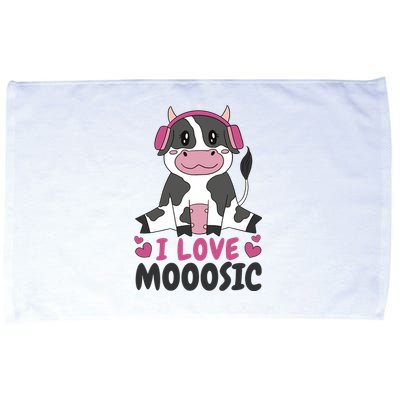 I Love Music Cow Microfiber Hand Towel