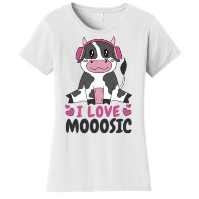 I Love Music Cow Women's T-Shirt