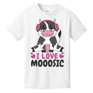 I Love Music Cow Kids T-Shirt