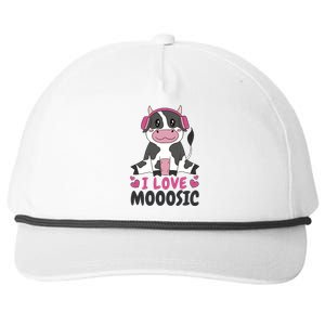 I Love Music Cow Snapback Five-Panel Rope Hat