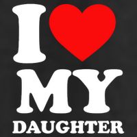 I Love My Daughter 7 Panel Mesh Trucker Snapback Hat