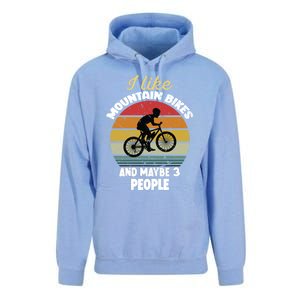 I Like Mountain Bikes And Maybe 3 People And Gift Unisex Surf Hoodie