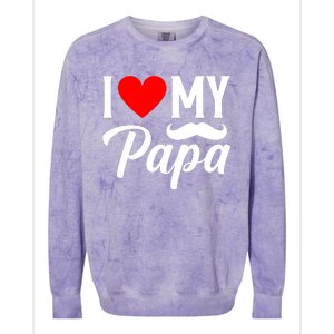 I Love My Papa FatherS Day Celebration Colorblast Crewneck Sweatshirt