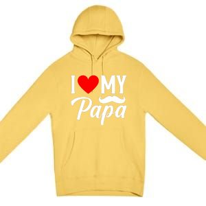 I Love My Papa FatherS Day Celebration Premium Pullover Hoodie