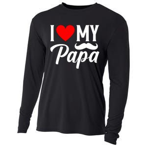 I Love My Papa FatherS Day Celebration Cooling Performance Long Sleeve Crew