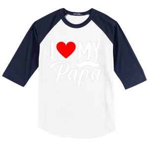 I Love My Papa FatherS Day Celebration Baseball Sleeve Shirt