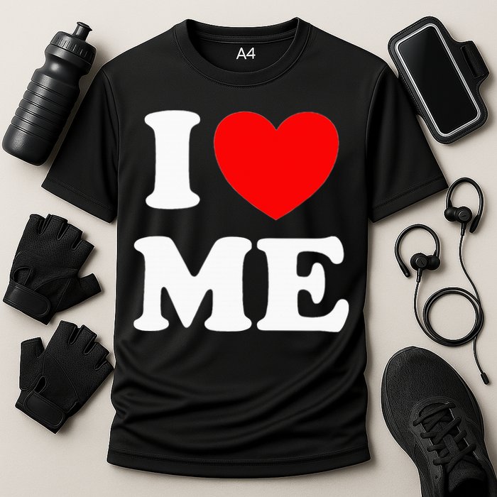 I Love Me I Red Heart Me I Love Me Myself And I Funny Cooling Performance Crew T-Shirt
