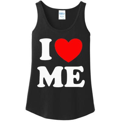 I Love Me I Red Heart Me I Love Me Myself And I Funny Ladies Essential Tank