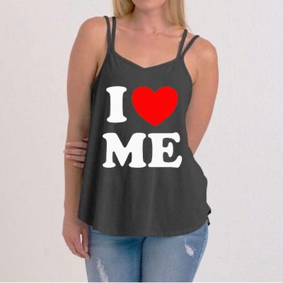 I Love Me I Red Heart Me I Love Me Myself And I Funny Women's Strappy Tank