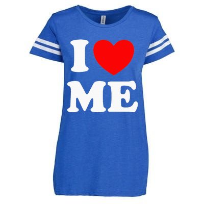 I Love Me I Red Heart Me I Love Me Myself And I Funny Enza Ladies Jersey Football T-Shirt