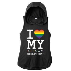 I Love My Crazy Friend I Lesbian Homosexual Rainbow Flag Gift Ladies PosiCharge Tri-Blend Wicking Draft Hoodie Tank