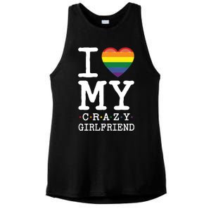 I Love My Crazy Friend I Lesbian Homosexual Rainbow Flag Gift Ladies PosiCharge Tri-Blend Wicking Tank