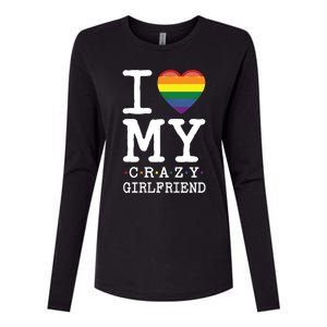 I Love My Crazy Friend I Lesbian Homosexual Rainbow Flag Gift Womens Cotton Relaxed Long Sleeve T-Shirt