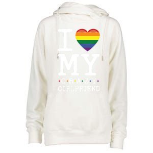 I Love My Crazy Friend I Lesbian Homosexual Rainbow Flag Gift Womens Funnel Neck Pullover Hood