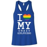 I Love My Crazy Friend I Lesbian Homosexual Rainbow Flag Gift Women's Racerback Tank