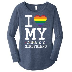 I Love My Crazy Friend I Lesbian Homosexual Rainbow Flag Gift Women's Perfect Tri Tunic Long Sleeve Shirt