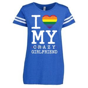 I Love My Crazy Friend I Lesbian Homosexual Rainbow Flag Gift Enza Ladies Jersey Football T-Shirt