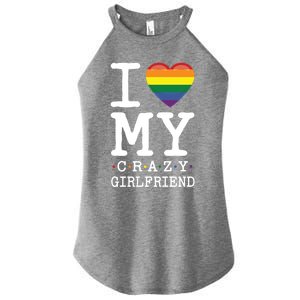 I Love My Crazy Friend I Lesbian Homosexual Rainbow Flag Gift Women's Perfect Tri Rocker Tank