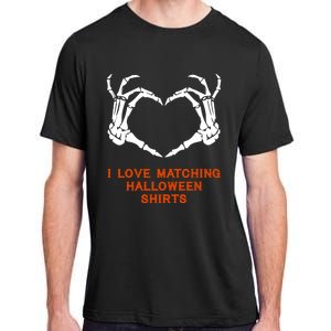 I Love Matching Funny Halloween Couples Skeleton Hand Heart Gift Adult ChromaSoft Performance T-Shirt