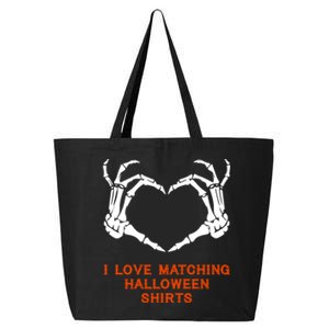 I Love Matching Funny Halloween Couples Skeleton Hand Heart Gift 25L Jumbo Tote