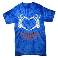 I Love Matching Funny Halloween Couples Skeleton Hand Heart Gift Tie-Dye T-Shirt