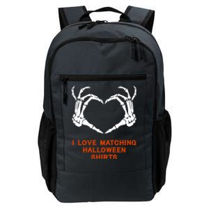 I Love Matching Funny Halloween Couples Skeleton Hand Heart Gift Daily Commute Backpack