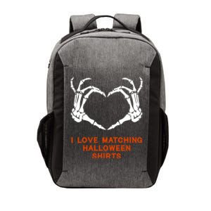 I Love Matching Funny Halloween Couples Skeleton Hand Heart Gift Vector Backpack