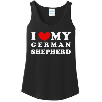 I Love My German Shepherd I Heart My German Shepherd Ladies Essential Tank