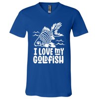 I Love My Goldfish Owner Goldfishs Lover Funny Gift V-Neck T-Shirt