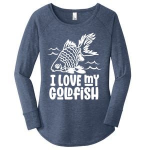 I Love My Goldfish Owner Goldfishs Lover Funny Gift Women's Perfect Tri Tunic Long Sleeve Shirt