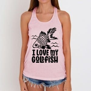 I Love My Goldfish Owner Goldfishs Lover Funny Gift Women's Knotted Racerback Tank