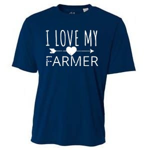 I Love My Farmer Quote Farmers Wife Girlfriend Husband Cooling Performance Crew T-Shirt