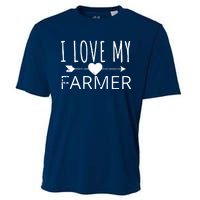 I Love My Farmer Quote Farmers Wife Girlfriend Husband Cooling Performance Crew T-Shirt