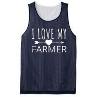 I Love My Farmer Quote Farmers Wife Girlfriend Husband Mesh Reversible Basketball Jersey Tank