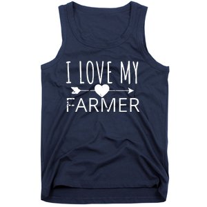 I Love My Farmer Quote Farmers Wife Girlfriend Husband Tank Top