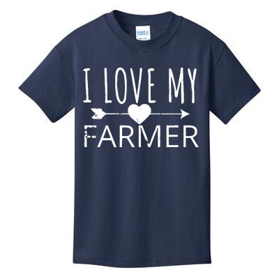 I Love My Farmer Quote Farmers Wife Girlfriend Husband Kids T-Shirt