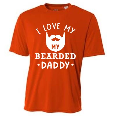 I Love My Bearded Dad Gift For Dad With Beard Father's Day Great Gift Cooling Performance Crew T-Shirt