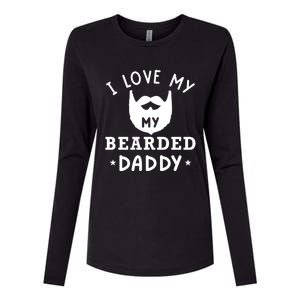 I Love My Bearded Dad Gift For Dad With Beard Father's Day Great Gift Womens Cotton Relaxed Long Sleeve T-Shirt