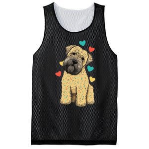 I Love My Soft Coated Wheaten Terrier Dog Valentines Heart Mesh Reversible Basketball Jersey Tank