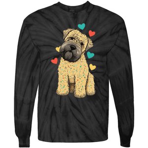 I Love My Soft Coated Wheaten Terrier Dog Valentines Heart Tie-Dye Long Sleeve Shirt