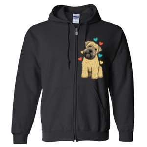 I Love My Soft Coated Wheaten Terrier Dog Valentines Heart Full Zip Hoodie