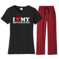 I Love My Boyfriend I Heart My Boyfriend BF Women's Flannel Pajama Set