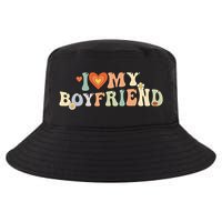 I Love My Boyfriend Groovy Retro I Red Heart My Boyfriend Bf Cool Comfort Performance Bucket Hat