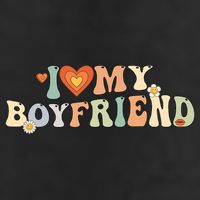 I Love My Boyfriend Groovy Retro I Red Heart My Boyfriend Bf Cool Comfort Performance Bucket Hat