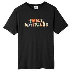 I Love My Boyfriend Groovy Retro I Red Heart My Boyfriend Bf Tall Fusion ChromaSoft Performance T-Shirt