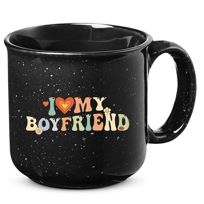 I Love My Boyfriend Groovy Retro I Red Heart My Boyfriend Bf 15oz Campfire Ceramic Mug