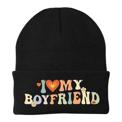 I Love My Boyfriend Groovy Retro I Red Heart My Boyfriend Bf Beanie